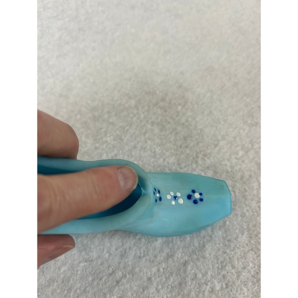 Blue Glass Shoe Figurine Trinket Dish Decor Cottagecore Display - Picture 3 of 7